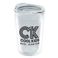 14 oz. Transparent Sentinel Tumbler with Clear Slide-Lid. Double-Wall...