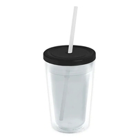 Garyline® Transparent Tumbler with Straw Lid - 16 oz.