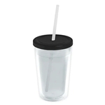 Garyline® Transparent Tumbler with Straw Lid - 16 oz.