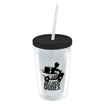 Garyline® Transparent Tumbler with Straw Lid - 16 oz.