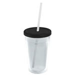 Garyline® Transparent Tumbler with Straw Lid and Full-Col...