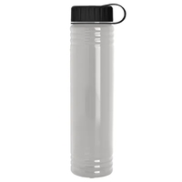 Slim Cylinder Design. 32 oz Transparent Sport Bottles with Tethered Lid.......