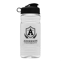 Transparent sports bottle, 2 oz. Straight-wall design with Flip Top Lid......