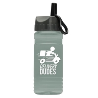 The Lil Stripe 20 Oz. PETE Bottle With Flip Straw Ring... from ASI 40480...