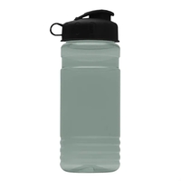 Transparent sports bottle, 20 oz. Straight-wall design with Flip Top Lid.......