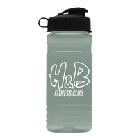 Transparent sports bottle, 20 oz. Straight-wall design with Flip Top Lid.......