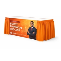 13' Shirred Table Skirt, Full Color Front Panel