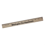 12" Clear Lacquer Wood Ruler - English Scale