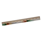 12" Clear Lacquer Wood Ruler, Full Color Digital