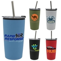 Halcyon 20 oz. Niagara Tumbler with Stainless Straw/Flip Top... from ASI...