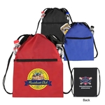 210D Polyester Dual Slip Pocket Drawstring Bag