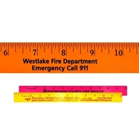 12" Fluorescent Wood Ruler - English Scale