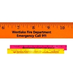 12" Fluorescent Wood Ruler - English Scale