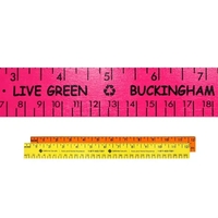 12" Fluorescent Wood Ruler - English & Metric Scale