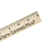 12" Natural Finish Wood Ruler - English Scale
