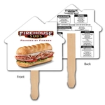 House Shape Hand Fan, Full Color Digital