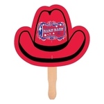 Cowboy Hat Shape Hand Fan, Full Color Digital