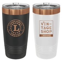 20 oz. stainless steel ringed tumbler with a vacuum sealed, clear-colored......
