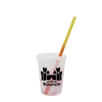 Mood 12 oz. Rainbow Confetti Cup/Straw/Lid Set