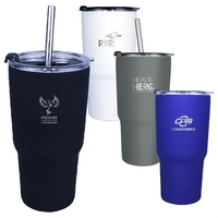 Halcyon® 20 oz. Tumbler with Stainless Straw/Flip Top Lid,... from ASI 30270...