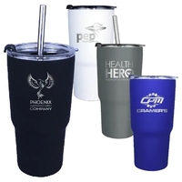 Halcyon® 20 oz. Tumbler with Stainless Straw/Flip Top Lid,... from ASI 30270...