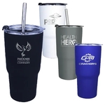 Halcyon® 20 oz. Tumbler with Stainless Straw/Flip Top Lid,