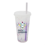 Mood™ 26 oz. Rainbow Confetti Tumbler with Lid and Straw,