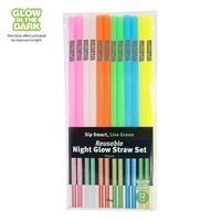 Nite Glow Reusable Straw - 12 Pack