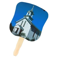 Stock Design Hand Fan-White Church, Full Color Digital... from ASI 30270...