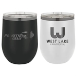 Polar Camel 12oz ION-Plated Ghost Black Stemless Wine Glass