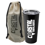 Garyline® Explore Tumbler with Slider Lid in a Cotton Bag...
