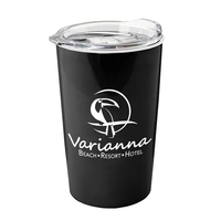 New 14 oz. Metalike Sentinel Tumbler with Clear Slide-Lid. Double-Wall...