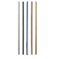 8.46" x 0.25" 6mm diameter reusable stainless steel drinking straws with......