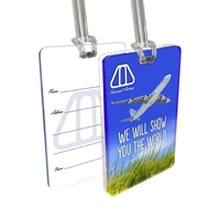 Customizable acrylic write-on luggage bag tags (4-9 sq. inches).... from ASI...