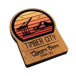 Custom Ultra Vivid Bamboo Magnets with Disc Magnet