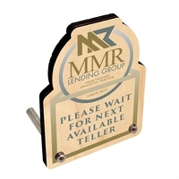 1/4" thick birch wood desk plaque with posts.... from ASI 72521 Morris Magnets
