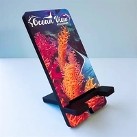 1/4" thick wood phone stand with full color graphics.... from ASI 72521...