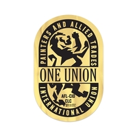 Gold polyester die cut permanent adhesive custom decal.... from ASI 56950...