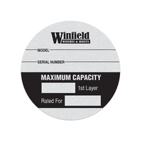 Satin aluminum nameplate die cut permanent adhesive custom decal.... from ASI...