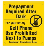 Yellow vinyl decal that's over-laminated for maximum protection from...