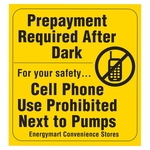 Yellow Vinyl Overlaminated Square Corner Custom Decal