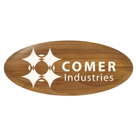 Thick, crystal-clear polyurethane is poured over each decal forming a dome......