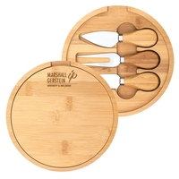 Mini bamboo cutting board set with a pointed tip cheese knife,... from ASI...