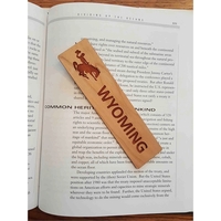 1.5" x 6" hardwood bookmark with laser engraving, Wyoming state name... from...