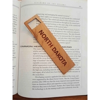 1.5" x 6" hardwood bookmark with laser engraving, North Dakota state... from...