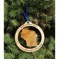 3.5" solid hardwood ornament featuring the shape of the State of... from ASI...