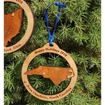 3.5" - North Carolina Customizable Hardwood Ornaments