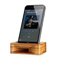 4" x 2.4" x 1.2" bamboo wood phone stand and speaker... from ASI 92531 Unique...