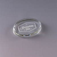 2.5" x 3.75" x 0.75" optic crystal paperweight with your choice... from ASI...