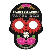 Skull shape paper window sign with suction cup (not attached).... from ASI...